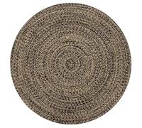 vidaXL Tapis fait à la main en jute noir et naturel 90 cm
