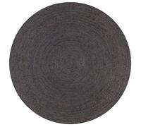 vidaXL Tapis Fait à la Main Jute Rond Moquette Carpette Plancher Coussin de Sol Salon Chambre à Coucher Intérieur Salle de Séjour Maison 120 cm Gris Foncé