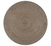 Vidaxl Tapis Fait À La Main Jute Rond 150 Cm Gris
