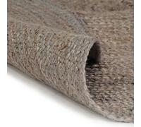Vidaxl Tapis Fait À La Main Jute Rond 210 Cm Gris