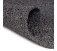 vidaXL Tapis fait à la main Jute Rond 210 cm Gris foncé 343597