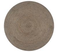 Vidaxl Tapis Fait À La Main Jute Rond 90 Cm Gris