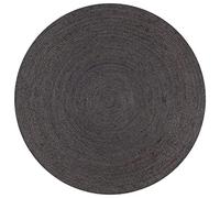 vidaXL Tapis rond fait à la main en jute Ø 90 cm Gris foncé