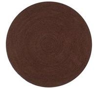 Tapis Fait À La Main Jute Rond 90 Cm Marron