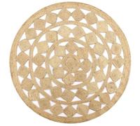 vidaXL Tapis Fait à la Main Jute Tressée Carpette Moquette Plancher Coussin de Sol Salon Chambre à Coucher Intérieur Salle de Séjour Maison 90 cm