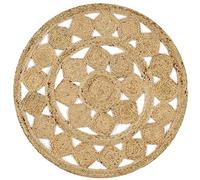vidaXL Tapis Fait à la Main Jute Tressée Carpette Moquette Plancher Coussin de Sol Salon Chambre à Coucher Intérieur Salle de Séjour Maison 150 cm