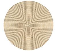 vidaXL Tapis Spirale – Jute fait à la main, Rond 90 cm, Moderne