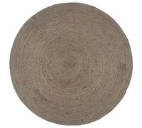 vidaXL Tapis Fait à la Main Tapis de Sol Carpette de Salle de Séjour Tapis de Zone Moquette de Salon Entrée Intérieur Jute Rond 210 cm Gris