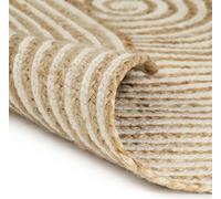 vidaXL Tapis Fait main Jute avec Design Spiralé Blanc 120 cm