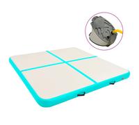 Vidaxl Tapis Gonflable De Gymnastique Avec Pompe 200x200x10cm Pvc Vert