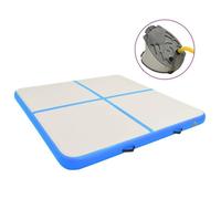 vidaXL Tapis gonflable de gymnastique avec pompe 200 x 200 x 15 cm PVC Bleu