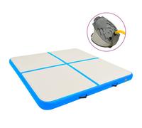 Vidaxl Tapis Gonflable De Gymnastique Avec Pompe 200x200x20cm Pvc Bleu