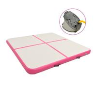 Vidaxl Tapis Gonflable De Gymnastique Avec Pompe 200x200x20cm Pvc Rose