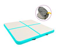 vidaXL Tapis gonflable de gymnastique avec pompe 200x200x20cm PVC Vert