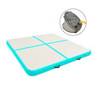 vidaXL Tapis gonflable de gymnastique avec pompe 200x200x20cm PVC Vert