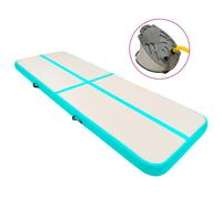 Tapis gonflable de gymnastique avec pompe 300x100x15cm PVC Vert