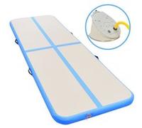 Tapis gonflable de gymnastique avec pompe 400x100x10cm PVC Bleu