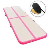 vidaXL Tapis gonflable de gymnastique avec pompe 400x100x10cm PVC Rose Rose G