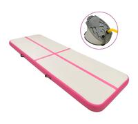 Vidaxl Tapis Gonflable De Gymnastique Avec Pompe 400x100x15cm Pvc Rose
