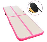 vidaXL Tapis gonflable de gymnastique 800 x 100 x 10 cm avec pompe PVC Rose