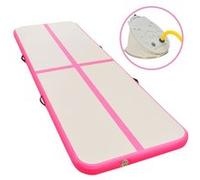 vidaXL Tapis gonflable de gymnastique avec pompe 800x100x10cm PVC Rose Rose G