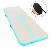 vidaXL Tapis gonflable de gymnastique avec pompe 800x100x10cm PVC Vert
