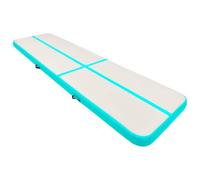 vidaXL Tapis gonflable de gymnastique avec pompe 800x100x15cm PVC Vert