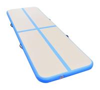 vidaXL Tapis Gonflable de Gymnastique avec Pompe Tapis d'Exercice Fitness Maison Yoga Parc École Club Sportif Extérieur 800x100x10 cm PVC Bleu