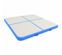 vidaXL Tapis Gonflable de Gymnastique avec Pompe Tapis d'exercice Tapis de Yoga Kickboxing Taekwondo Tumbling Maison 200x200x15 cm PVC Bleu