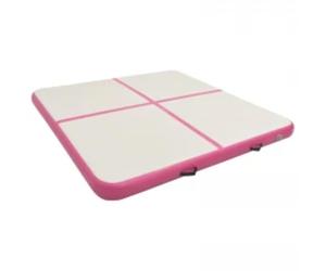 vidaXL Tapis Gonflable de Gymnastique avec Pompe Tapis d'Exercice Tapis de Yoga Kickboxing Taekwondo Tumbling Maison 200x200x15 cm PVC Rose