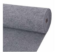 vidaXL Tapis gris 1,2 x 15 m en polyester élégant rectangulaire moderne enroulable tapis d'extérieur intérieur extérieur texture nervurée décor fonctionnel
