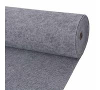 vidaXL Tapis gris 1,2 x 20 m en polyester, élégant, rectangulaire, moderne, enroulable, pour l'intérieur ou l'extérieur, structure nervurée, décoration pratique