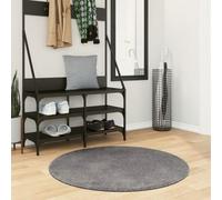 Vidaxl Tapis Huarte À Poils Courts Doux Et Lavable Anthracite Ø 100 Cm