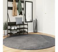 Vidaxl Tapis Huarte À Poils Courts Doux Et Lavable Anthracite Ø 200 Cm