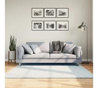 vidaXL Tapis HUARTE à Poils Courts Doux et Lavable Bleu 160x160 cm