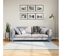 Vidaxl Tapis Huarte À Poils Courts Doux Et Lavable Bleu 160x160 Cm