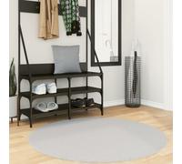 Tapis à Poils Courts Doux et Lavable Moquette Carpette Gris Ø 120 cm vidaXL