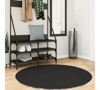Vidaxl Tapis Huarte À Poils Courts Doux Et Lavable Noir Ø 120 Cm