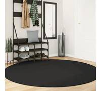 Vidaxl Tapis Huarte À Poils Courts Doux Et Lavable Noir Ø 200 Cm