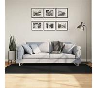 vidaXL Tapis à Poils Courts Doux et Lavable, Moquette de Sol, Tapis de Zone, Carpette de Salon Salle de Séjour Chambre, Moderne, Noir 100x200 cm