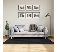 Tapis à Poils Courts Doux et Lavable Moquette Carpette Noir 100x200 cm vidaXL