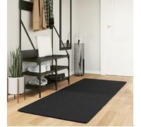 vidaXL Tapis – À poils courts doux et lavable – Moderne pour salon/chambre Noir 80x200 cm