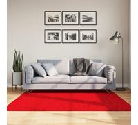 Tapis à Poils Courts Doux et Lavable Moquette Carpette Rouge 160x160 cm vidaXL