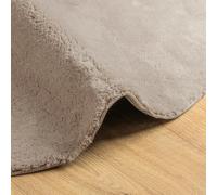 Tapis à Poils Courts Doux et Lavable Moquette Carpette Sable Ø 200 cm vidaXL