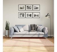 vidaXL Tapis à Poils Courts Doux Lavable, Moquette de Sol, Tapis de Zone, Carpette de Salon Salle de Séjour, Moderne, Rouge Clair 160x160 cm