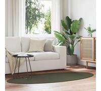 Vidaxl Tapis """"Huarte"""" Vert Forêt 100x200 Cm Ovale