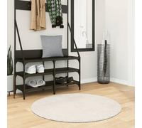 Vidaxl Tapis Istan À Poils Longs Aspect Brillant Crème Ø 100 Cm
