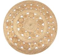vidaXL Tapis Jute design tressé 120 cm Rond