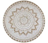 vidaXL Tapis Jute tressé imprimé 120 cm rond