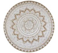 vidaXL Tapis jute tressé imprimé – 150 cm rond – à la main